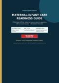 MATERNAL-INFANT CARE READINESS GUIDE&colon; 250 High-Yield Practice Questions with Verified Answers & Detailed Rationales &vert; Latest 2026&sol;2027 Edition &vert; Graded A&plus; &vert; Maternal-Newborn Nursing Exam Prep