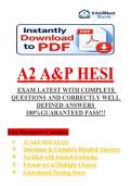 A2 Anatomy & Physiology HESI Exam Prep 2026&ndash;2027 &ndash; Practice Questions&comma; Answers & Rationales