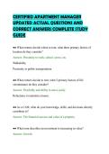 CERTIFIED APARTMENT MANAGER UPDATED ACTUAL QUESTIONS AND CORRECT ANSWERS COMPLETE STUDY GUIDE&period;pdf&NewLine;&NewLine;