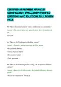 CERTIFIED APARTMENT MANAGER CERTIFICATION EVALUATION VERIFIED QUESTIONS AND SOLUTIONS FULL REVIEW PACK&period;pdf&NewLine;&NewLine;