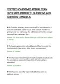 CERTIFIED CAREGIVER ACTUAL EXAM PAPER 2026 COMPLETE QUESTIONS AND ANSWERS GRADED A&period;pdf&NewLine;&NewLine;