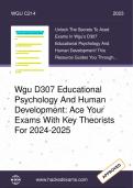 WGU D307 Educational Psychology and Human Development Already Passed