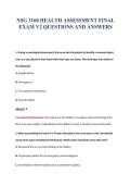 NSG 3160 HEALTH ASSESSMENT FINAL&NewLine;EXAM V2 QUESTIONS AND ANSWERS