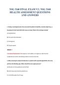 NSG 3160 FINAL EXAM V2 &vert; NSG 3160&NewLine;HEALTH ASSESSMENT QUESTIONS&NewLine;AND ANSWERS