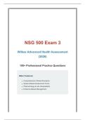 NSG 500 Exam 3&colon; Advanced Health Assessment Study Guide &lpar;150&plus; Q&A&rpar;&NewLine;&NewLine;