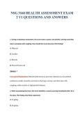 NSG 3160 HEALTH ASSESSMENT EXAM&NewLine;2 V1 QUESTIONS AND ANSWERS