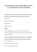 NSG 3160 HEALTH ASSESSMENT EXAM&NewLine;2 V1 QUESTIONS AND ANSWERS