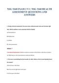 NSG 3160 EXAM 2 V1 &vert; NSG 3160 HEALTH&NewLine;ASSESSMENT QUESTIONS AND&NewLine;ANSWERS