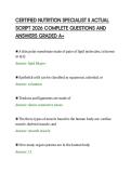 CERTIFIED NUTRITION SPECIALIST II ACTUAL SCRIPT 2026 COMPLETE QUESTIONS AND ANSWERS GRADED A&period;pdf&NewLine;&NewLine;
