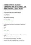 CERTIFIED NUTRITION SPECIALIST II CERTIFICATION TEST 2026 QUESTIONS AND VERIFIED ANSWERS ALREADY PASSED&period;pdf&NewLine;&NewLine;