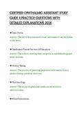 CERTIFIED OPHTHALMIC ASSISTANT STUDY GUIDE II PRACTICE QUESTIONS WITH DETAILED EXPLANATIONS 2026&period;pdf&NewLine;&NewLine;