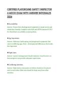 CERTIFIED PLAYGROUND SAFETY INSPECTOR 6 MOCK EXAM WITH ANSWER RATIONALES 2026