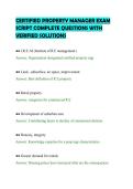 CERTIFIED PROPERTY MANAGER EXAM SCRIPT COMPLETE QUESTIONS WITH VERIFIED SOLUTIONS&period;
