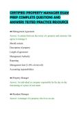 CERTIFIED PROPERTY MANAGER EXAM PREP COMPLETE QUESTIONS AND ANSWERS TESTED PRACTICE RESOURCE&period;&NewLine;