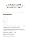 NURS 5334 ADVANCED&NewLine;PHARMACOLOGY FINAL&NewLine;EXAMINATION V2 QUESTIONS AND&NewLine;ANSWERS
