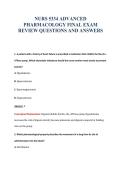 NURS 5334 ADVANCED&NewLine;PHARMACOLOGY FINAL EXAM&NewLine;REVIEW QUESTIONS AND ANSWERS