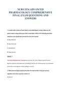 NURS 5334 ADVANCED&NewLine;PHARMACOLOGY COMPREHENSIVE&NewLine;FINAL EXAM QUESTIONS AND&NewLine;ANSWERS