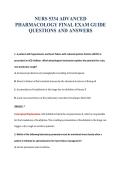 NURS 5334 ADVANCED&NewLine;PHARMACOLOGY FINAL EXAM GUIDE&NewLine;QUESTIONS AND ANSWERS