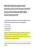 BIOS 255 Endocrine System Exam &NewLine;Questions and Correct Answers &lpar;Verified &NewLine;Answers&rpar; Plus Rationale 2027 Q&A&vert; &NewLine;Instant Download Pdf