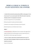 MEDICAL SURGICAL NURSING II&NewLine;EXAM 2 QUESTIONS AND ANSWERS