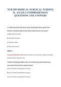 NUR 209 MEDICAL SURGICAL NURSING&NewLine;II - EXAM 2 COMPREHENSIVE&NewLine;QUESTIONS AND ANSWERS
