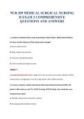 NUR 209 MEDICAL SURGICAL NURSING&NewLine;II EXAM 2 COMPREHENSIVE&NewLine;QUESTIONS AND ANSWERS