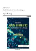 TEST BANK FOR Health Informatics&colon; An Interprofessional Approach 3RD Edition By Lynda R&period; Hardy &vert;&vert; All Chapters Included 1-33&period;