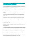 Construction Management Final Review Questions and Answers&period;