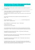 Construction Project Management Exam &num;1 Exam and Correct Answers&period;&NewLine;&NewLine;