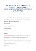NSG 554 NURSE PRACTITIONERS IN&NewLine;PRIMARY CARE I - EXAM 4&NewLine;COMPREHENSIVE REVIEW QUESTIONS&NewLine;AND ANSWERS