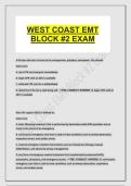 West Coast EMT Block &num;2 Exam Updated 2026 Actual Questions and Correct Answers &lpar;Latest 2026 &sol; 2027 Update&rpar; Graded A&plus; 100&percnt; Guarantee Verified by Experts&NewLine;