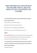 NR547 DIFFERENTIAL DIAGNOSIS IN&NewLine;PSYCHIATRIC MENTAL HEALTH&NewLine;WEEK 4 EXAM V1 QUESTIONS AND&NewLine;ANSWERS