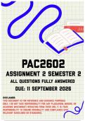 PAC2602 Assignment 2 Semester 2 MEMO &vert; Due 11 September 2026