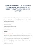 NR547 DIFFERENTIAL DIAGNOSIS IN&NewLine;PSYCHIATRIC MENTAL HEALTH&NewLine;WEEK 4 EXAM V1 QUESTIONS AND&NewLine;ANSWERS
