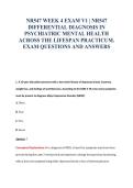 NR547 WEEK 4 EXAM V1 &vert; NR547&NewLine;DIFFERENTIAL DIAGNOSIS IN&NewLine;PSYCHIATRIC MENTAL HEALTH&NewLine;ACROSS THE LIFESPAN PRACTICUM&period;&NewLine;EXAM QUESTIONS AND ANSWERS