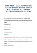 NR547 WEEK 4 EXAM&colon; DIFFERENTIAL&NewLine;DIAGNOSIS IN PSYCHIATRIC MENTAL&NewLine;HEALTH ACROSS THE LIFESPAN&period;&NewLine;EXAM QUESTIONS AND ANSWERS