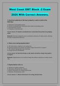 West Coast EMT Block -2 Exam &NewLine;2026 With Correct Answers&period; 