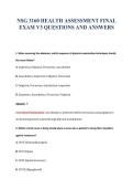NSG 3160 HEALTH ASSESSMENT FINAL&NewLine;EXAM V3 QUESTIONS AND ANSWERS