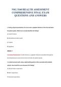 NSG 3160 HEALTH ASSESSMENT&NewLine;COMPREHENSIVE FINAL EXAM&NewLine;QUESTIONS AND ANSWERS