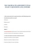 NSG 3160 HEALTH ASSESSMENT FINAL&NewLine;EXAM V3 QUESTIONS AND ANSWERS