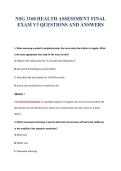 NSG 3160 HEALTH ASSESSMENT FINAL&NewLine;EXAM V3 QUESTIONS AND ANSWERS