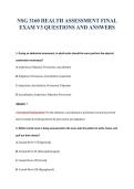 NSG 3160 HEALTH ASSESSMENT FINAL&NewLine;EXAM V3 QUESTIONS AND ANSWERS