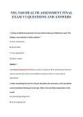 NSG 3160 HEALTH ASSESSMENT FINAL&NewLine;EXAM V3 QUESTIONS AND ANSWERS