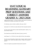 LSAT Logical Reasoning Glossary prep questions and correct answers GRADED A&plus; 2025-2026