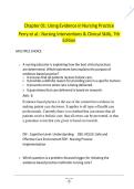 TEST BANK FOR Using Evidence in Nursing Practice&NewLine;Perry et al&period;&colon; Nursing Interventions & Clinical Skills&comma; 7th&NewLine;Edition