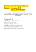 Solutions for Corporate Finance&comma; 6th Edition by Jonathan Berk&NewLine;Final Exam Practice Question Bank&NewLine;150 Practice Questions with Answers & Rationales&NewLine;