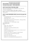HIGH SCHOOL BIOLOGY&comma; PHYSICS&comma; CHEMISTRY FINAL EXAM HACKS MASTERBANKS