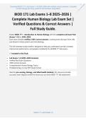 BIOD 171 Lab Exams 1&ndash;8 2025 &mdash; Complete Lab Exam Questions and Answers