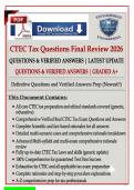 CTEC Tax Questions Final Review 2026 &vert; 200&plus; Verified Q&A with Detailed Rationales &ndash; California Registered Tax Preparer &lpar;CRTP&rpar; Exam Prep &vert; Graded A&plus;
