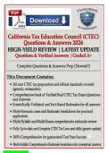 California Tax Education Council &lpar;CTEC&rpar; Questions & Answers&NewLine;2026 &vert; High-Yield Review &vert; Graded A&plus;